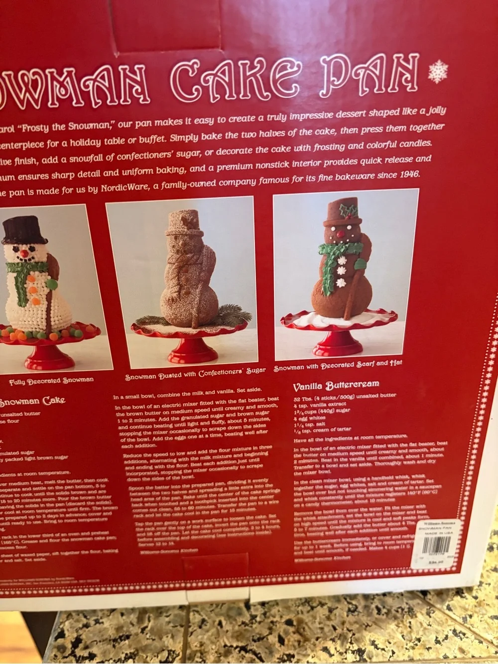 Williams Sonoma Snowman Cake Pan New
